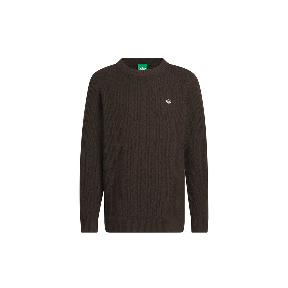 NWT Adidas Originals Cable Knit Golf Sweater - Brown - Men’s Size L JW9864